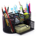 Metal Mesh Pencil Holder, 9-Compartment