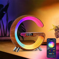 G-Shape LED atmosphere lamp with Bluetooth speaker and wireless charger