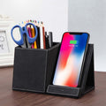 Leather Wireless Charging Pen Holder