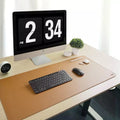 Oversized Leather and Cork Desk Pad Brown