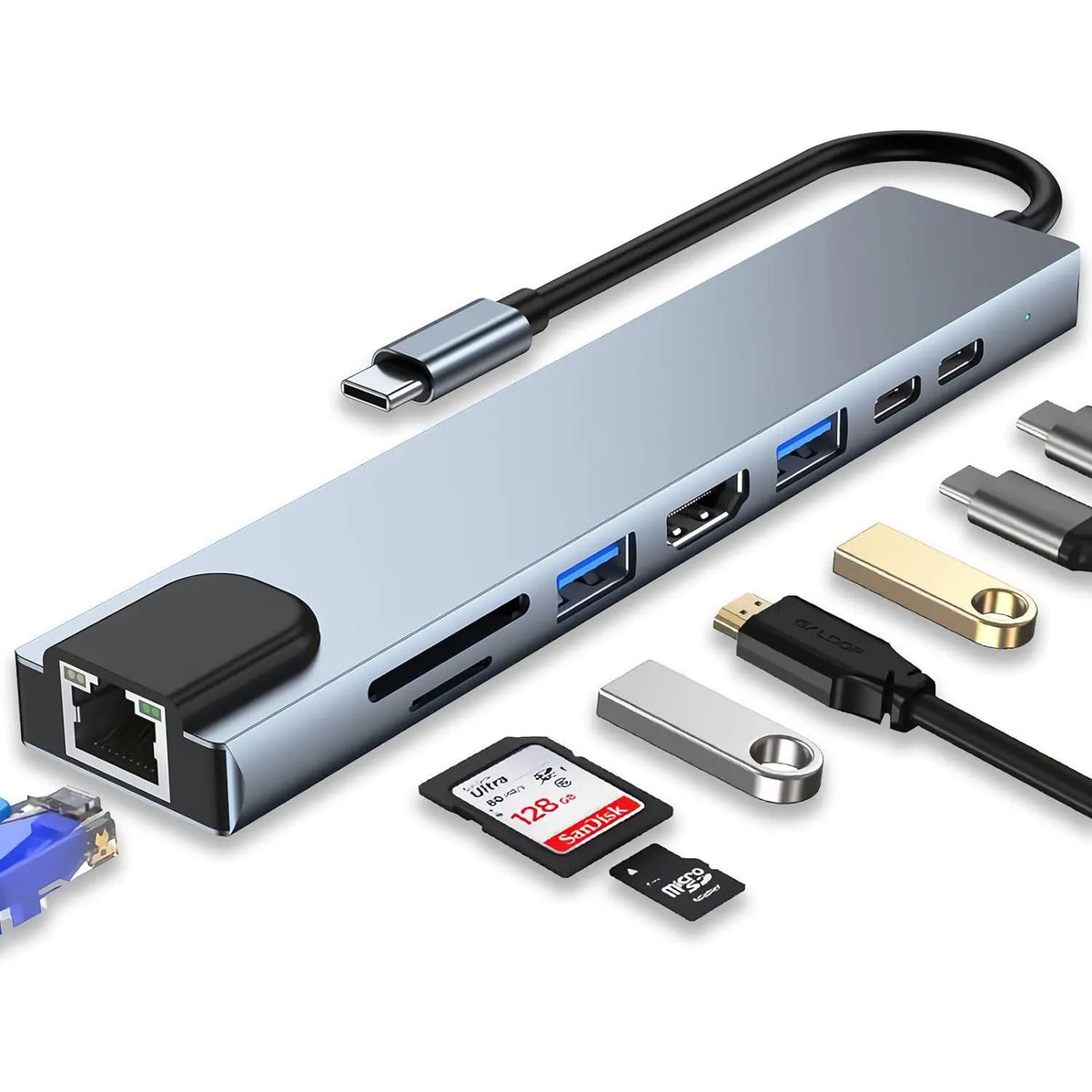 8-in-1 USB-C Hub Desk Dock