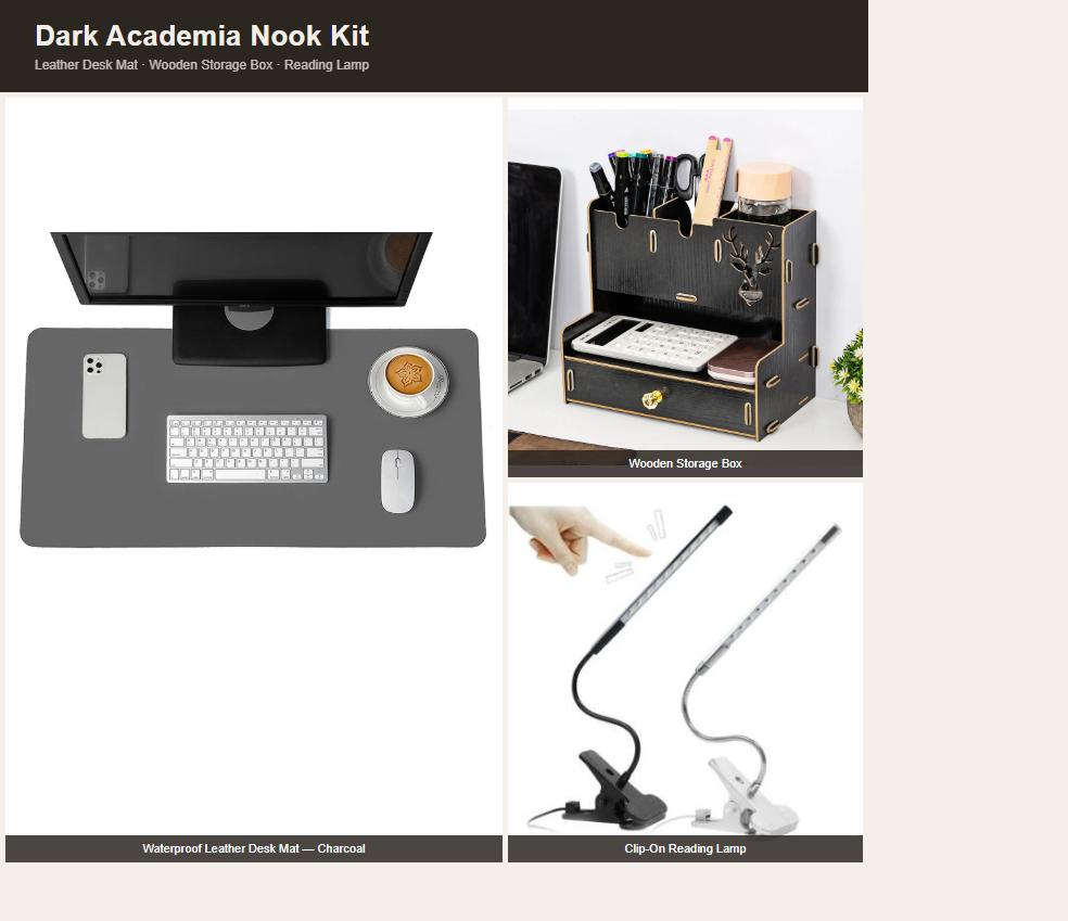 Dark Academia Nook Kit